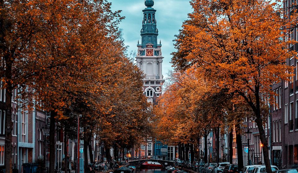 An Amsterdam canal in autumn