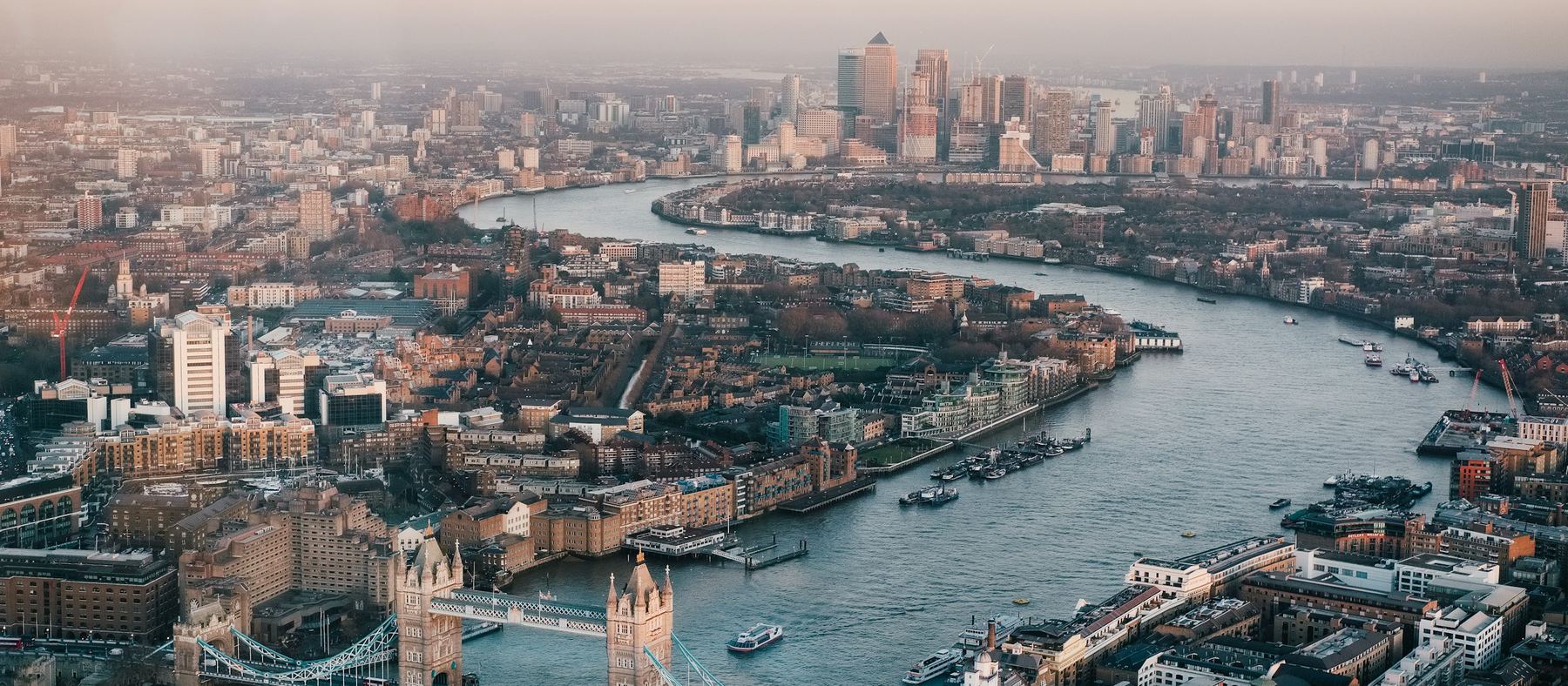 London and the River Thames from above
